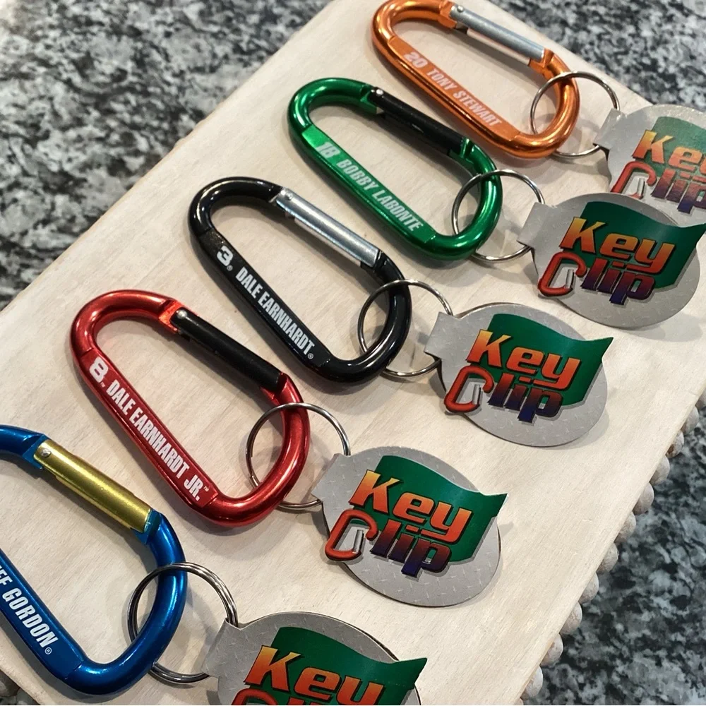 🟢 Vintage - NWT - 5 NASCAR Key Clips - Gordon - Dale Sr & Jr - Labonte & Stewart